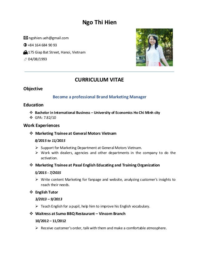 resume format for ngo in india ngo thi hien cv resume format for ngo in india ngo thi hien cv