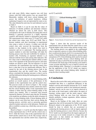 7E Learning Cycle Model Implementation Students Activities And Critical ...