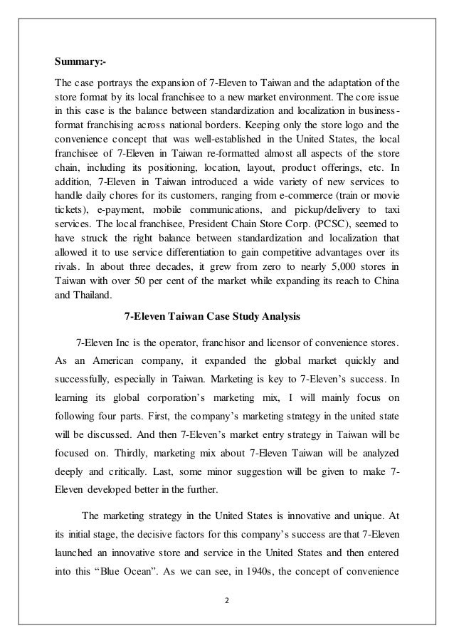 7 eleven in taiwan case study analysis 7 eleven in taiwan case study analysis