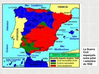 La Guerra
Civil
espanyola
entre juliol
i setembre
de 1936
 
