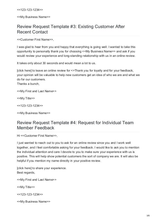 7 email templates requesting online reviews