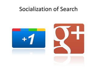 Socialization of Search
 