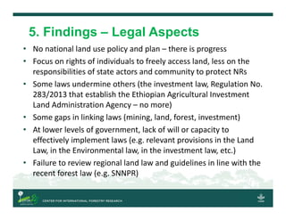 Enabling Conditions to Implement the 2018 Forest Proclamation to Facilitate FLR in Ethiopia