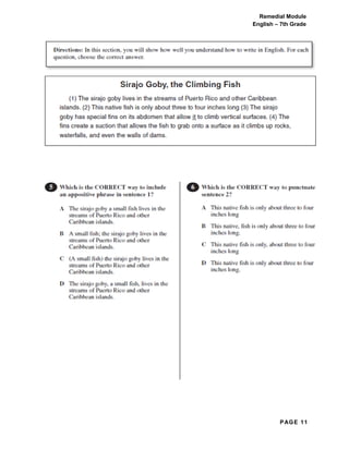 PAGE 11
Remedial Module
English – 7th Grade
 