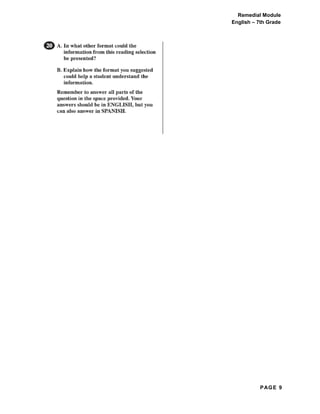 PAGE 9
Remedial Module
English – 7th Grade
 