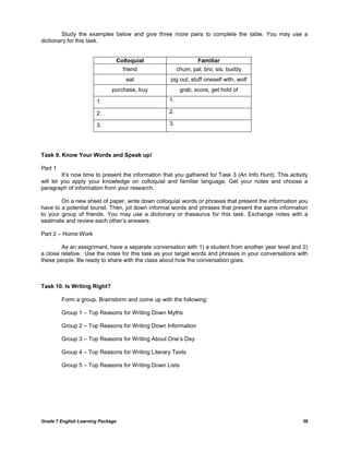 Grade 7 Learning Module in English (Quarter 1 to 2) | PDF