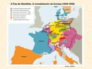 A Paz de Westfalia. A remodelación de Europa (1648-1659) Fonte: CNICE. 