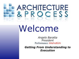 Angelo Baratta President Performance   innovation Getting From Understanding to Execution 