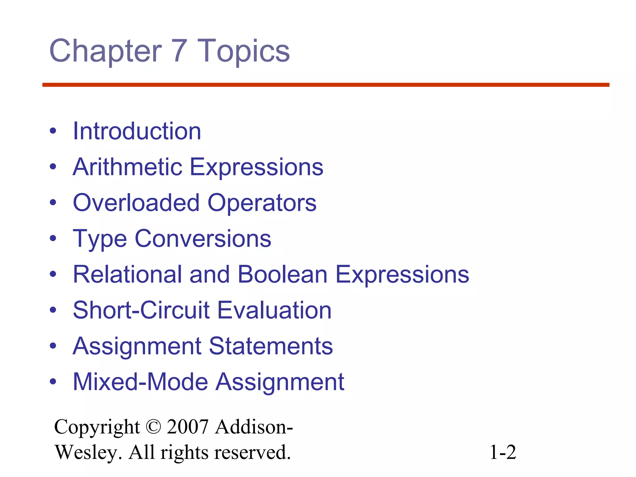 7 expressions and assignment statements | PPT