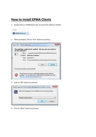 Emapta Client How to install EPMA Clients | PDF