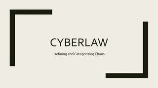 CYBERLAW
Defining and Categorizing Chaos
 