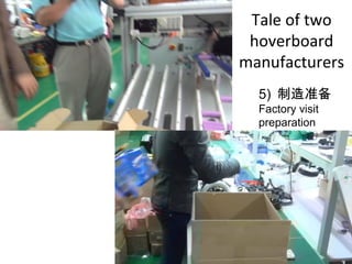 Tale of two
hoverboard
manufacturers
5) 制造准备
Factory visit
preparation
 