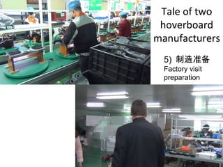 Tale of two
hoverboard
manufacturers
5) 制造准备
Factory visit
preparation
 
