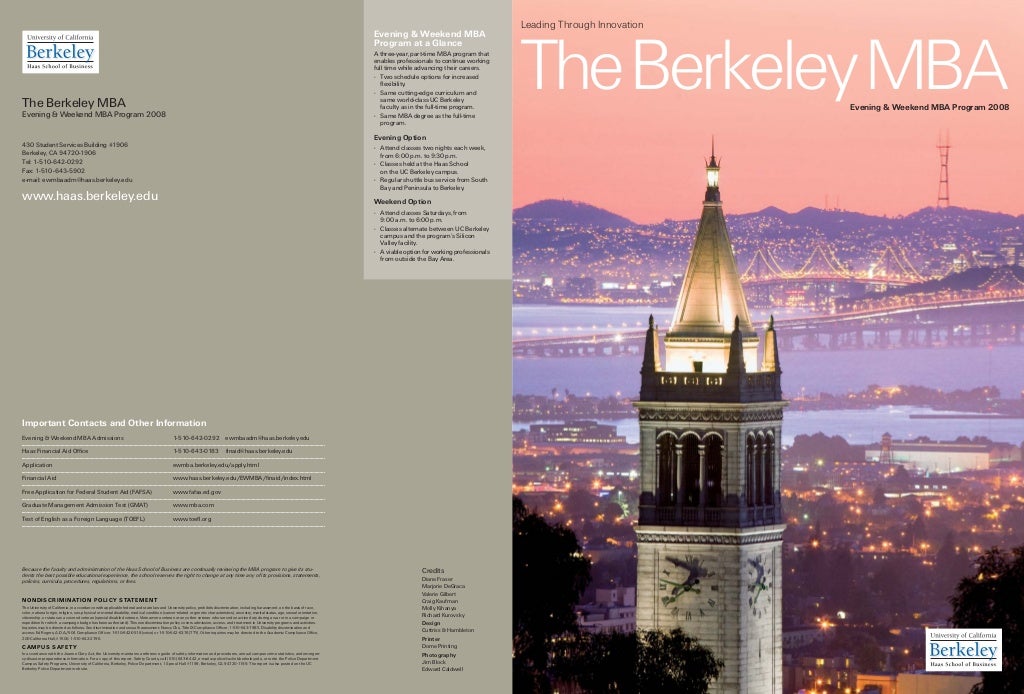 UC Berkeley Haas EWMBA Program Brochure Page 3 UC Berkeley Haas EWMBA Program Brochure Page 3