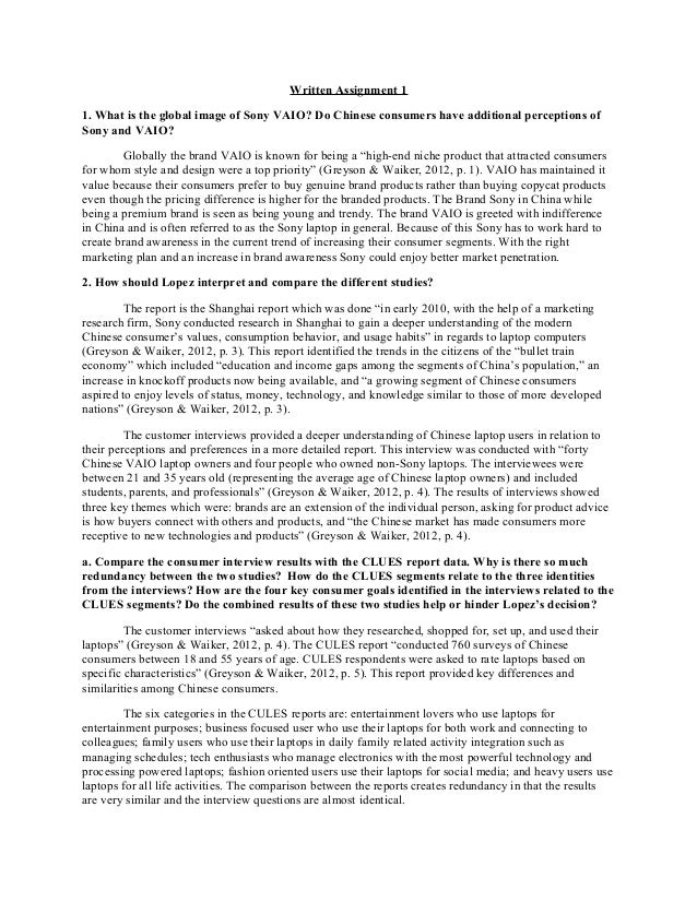 Written assignment