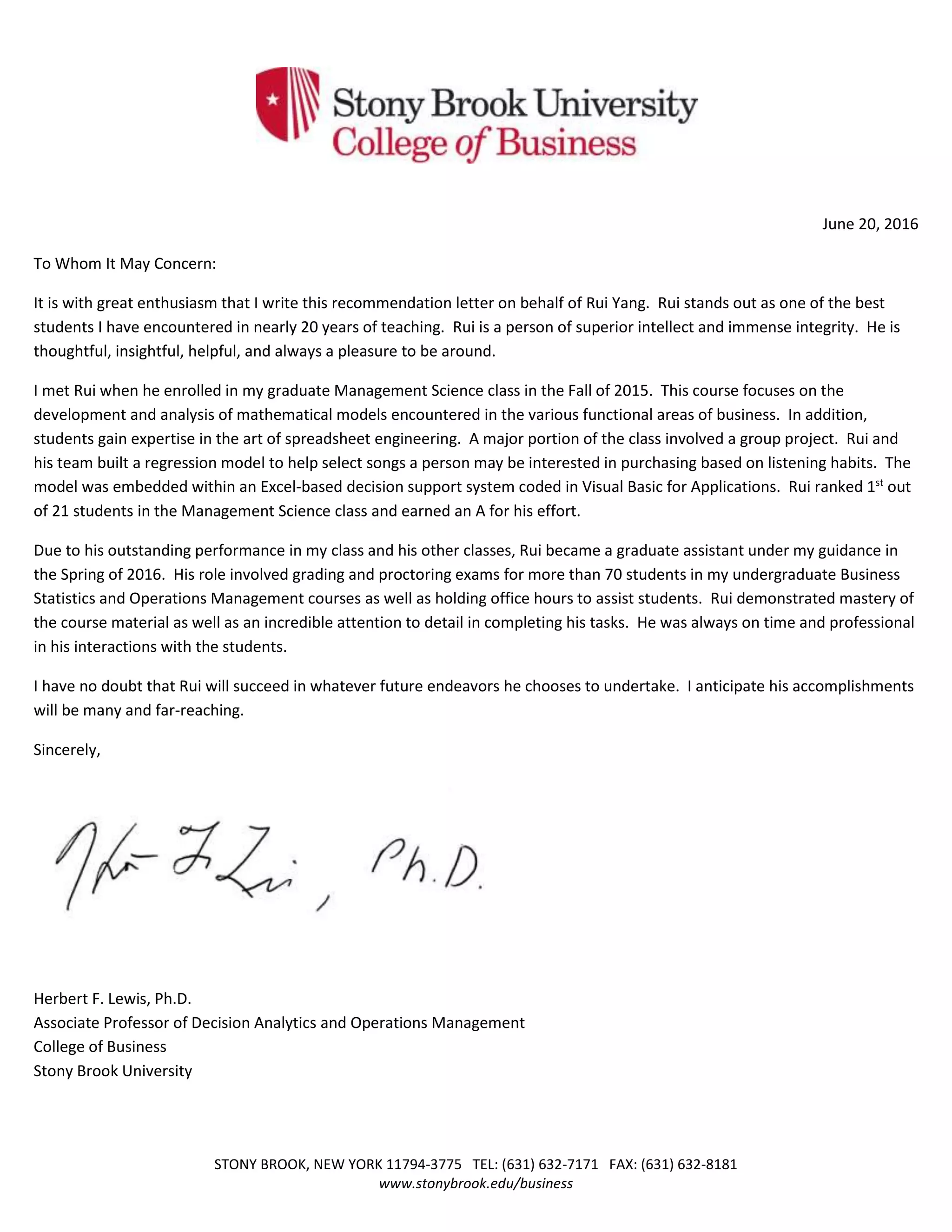 Reference Letter | PDF