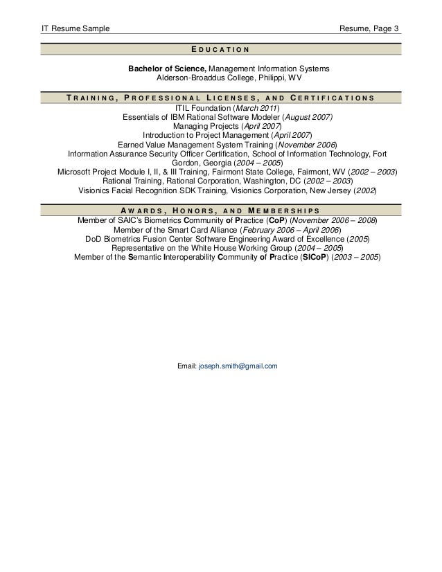 it officer resumes