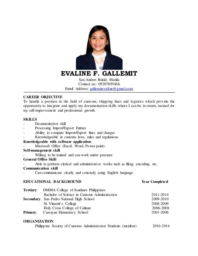 evaline resume