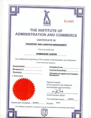 t& l certificate