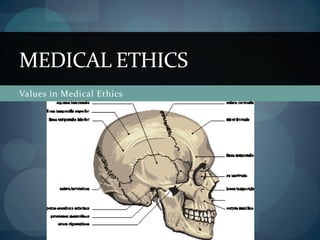 Values in Medical Ethics
MEDICAL ETHICS
 