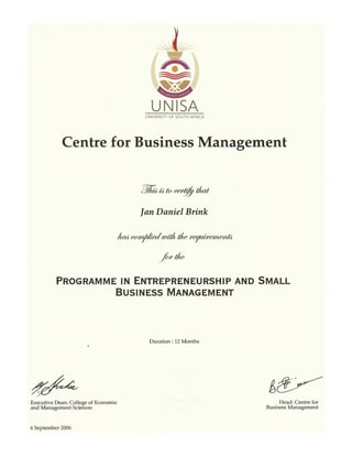 Business Management Certificate PDF Business Management Certificate PDF