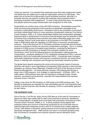 Ceo Support Csr Role of HRM in CSR | PDF