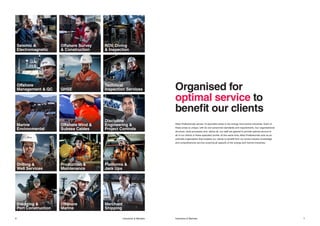 76 Industries & MarketsIndustries & Markets
Organised for
optimal service to
benefit our clients
Atlas Professionals serves 15 specialist areas in the energy and marine industries. Each of
these areas is unique, with its own personnel standards and requirements. Our organisational
structure, work processes and, above all, our staff are geared to provide optimal service to
all of our clients in these specialist worlds. At the same time, Atlas Professionals acts as an
umbrella organisation that enables our clients to benefit from our broad industry knowledge
and comprehensive service covering all aspects of the energy and marine industries.
Seismic &
Electromagnetic
Offshore
Management & QC
Marine
Environmental
Drilling &
Well Services
Dredging &
Port Construction
Offshore Survey
& Construction
QHSE
Offshore Wind &
Subsea Cables
Production &
Maintenance
Offshore
Marine
ROV, Diving
& Inspection
Technical
Inspection Services
Discipline
Engineering &
Project Controls
Platforms &
Jack Ups
Merchant
Shipping
 