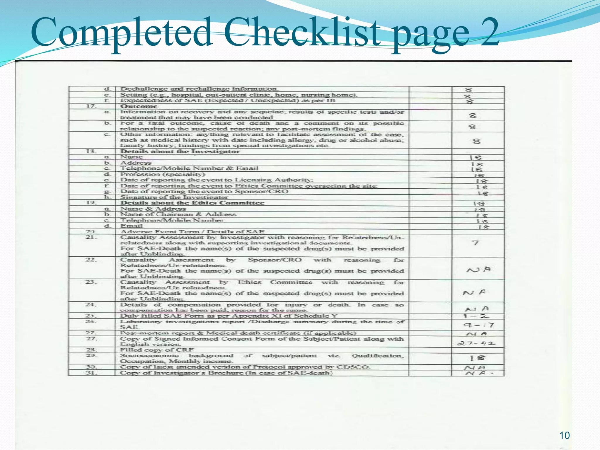 Completed Checklist page 2
10
 