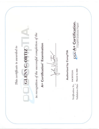 BU A+ Certificate