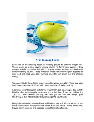 7 fat burning foods