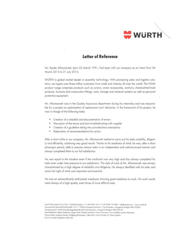 letter of recommendation guideline