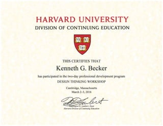 Harvard University_Human_Design_Thinking_Cert