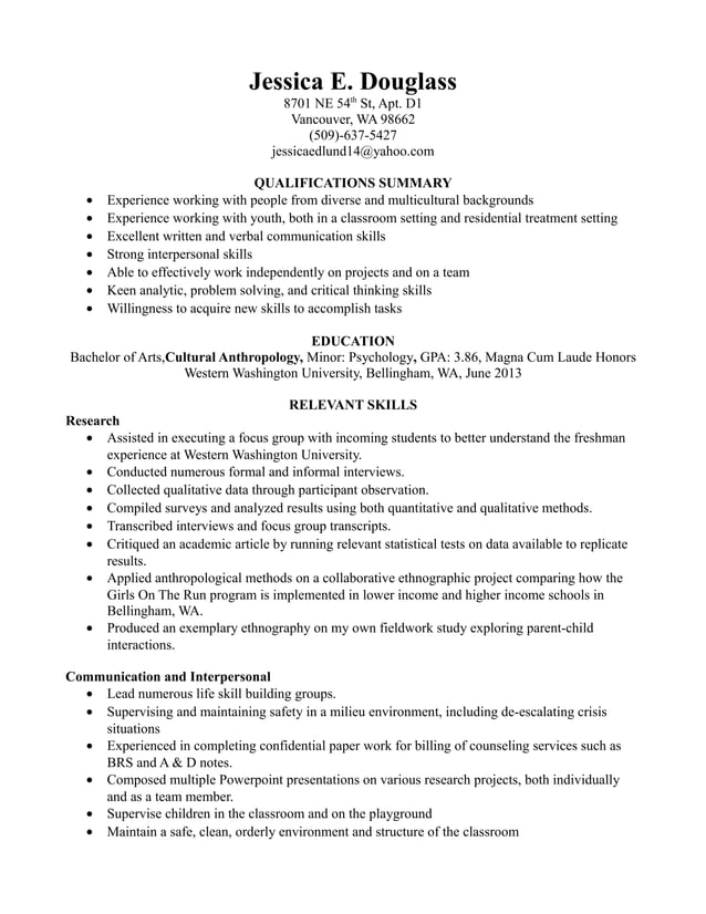 Skills resume 2015 PDF Skills resume 2015 PDF