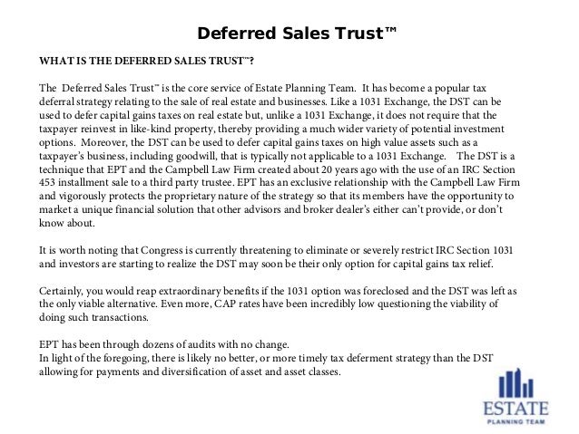 dst flow chart grichards deferred sales trust