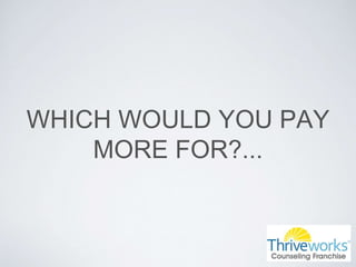 WHICH WOULD YOU PAY
MORE FOR?...
 