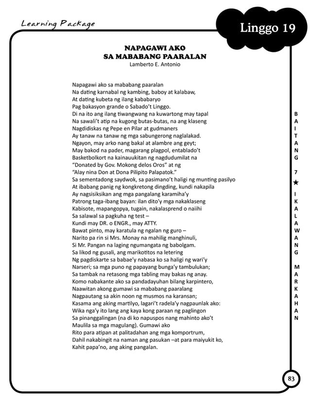 Grade 7 Learning Module in Filipino (Learning Package - Quarter 1 to 4 ...