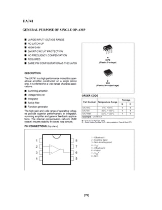 UA741
GENERAL PURPOSE OF SINGLE OP-AMP
[71]
 