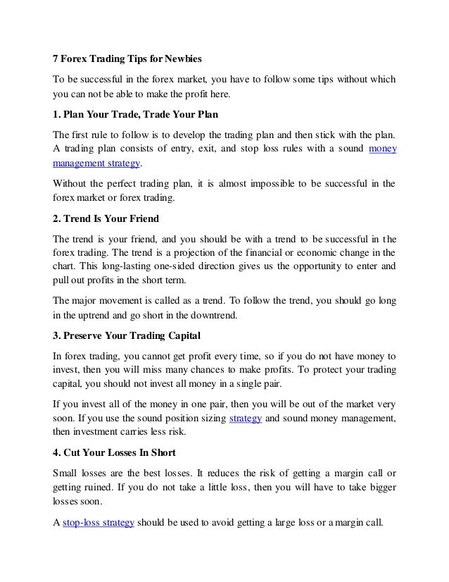 7 Forex Trading Tips For Newbies - 