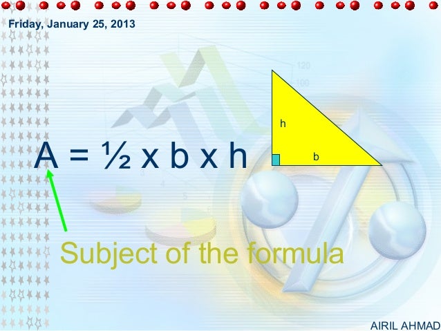 NOTE MATH FORM 3 - ALGEBRAIC FORMULA