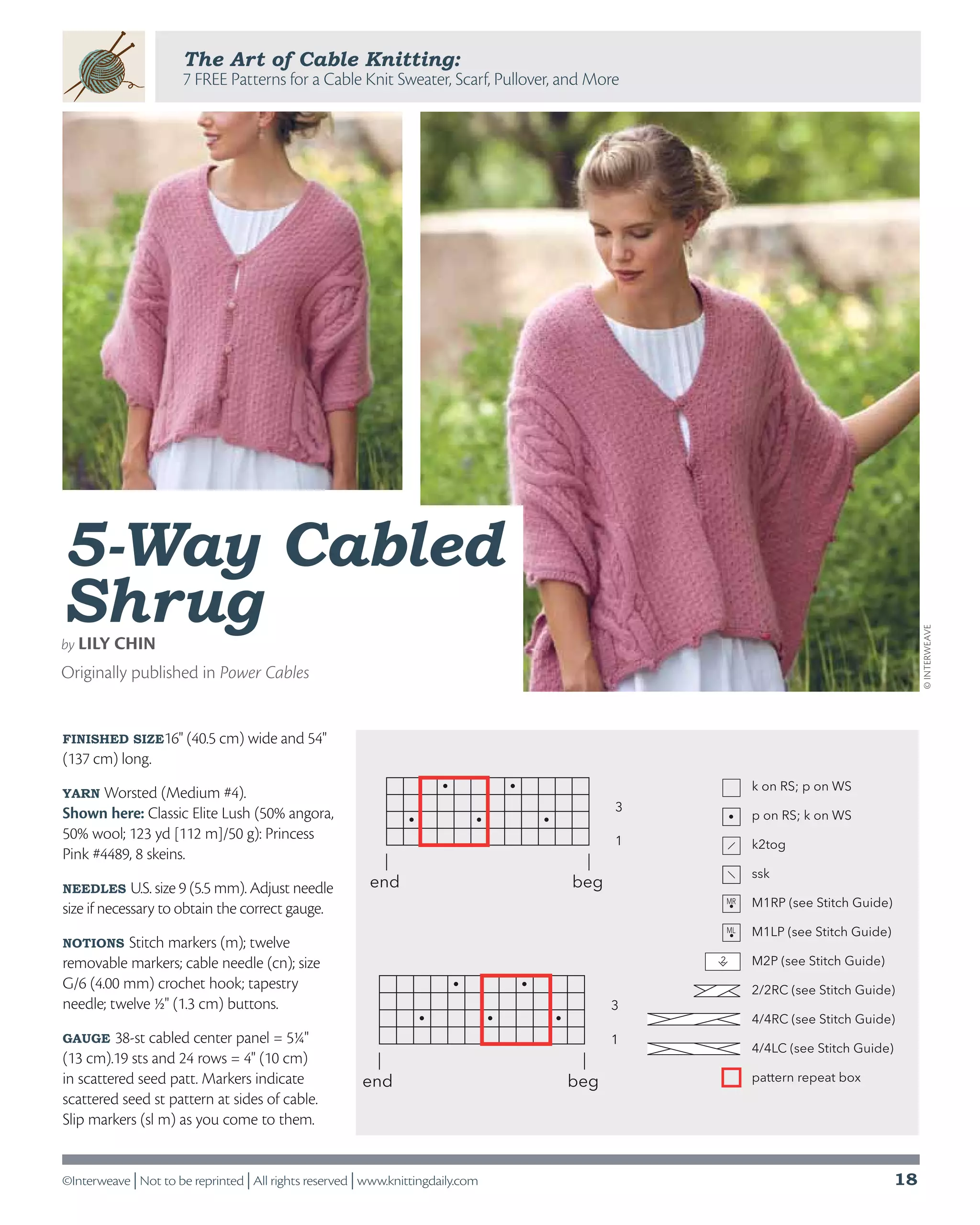 7 free cable knitting patterns | PDF