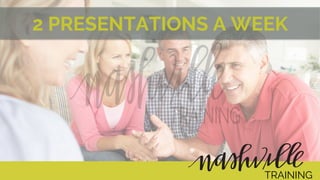 2 PRESENTATIONS A WEEK
TRAINING
 