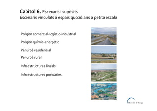 Capítol 6. Escenaris i supòsits
Escenaris vinculats a espais quotidians a petita escala

Polígon comercial-logístic-industrial
Polígon químic-energètic
Periurbà residencial
Periurbà rural
Infraestructures lineals
Infraestructures portuàries

 