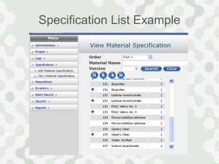 Quality Spec Examples InstantGMP Compliance Series - Improving Specifications | PPT