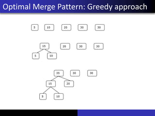 Optimal Merge Pattern: Greedy approach
 