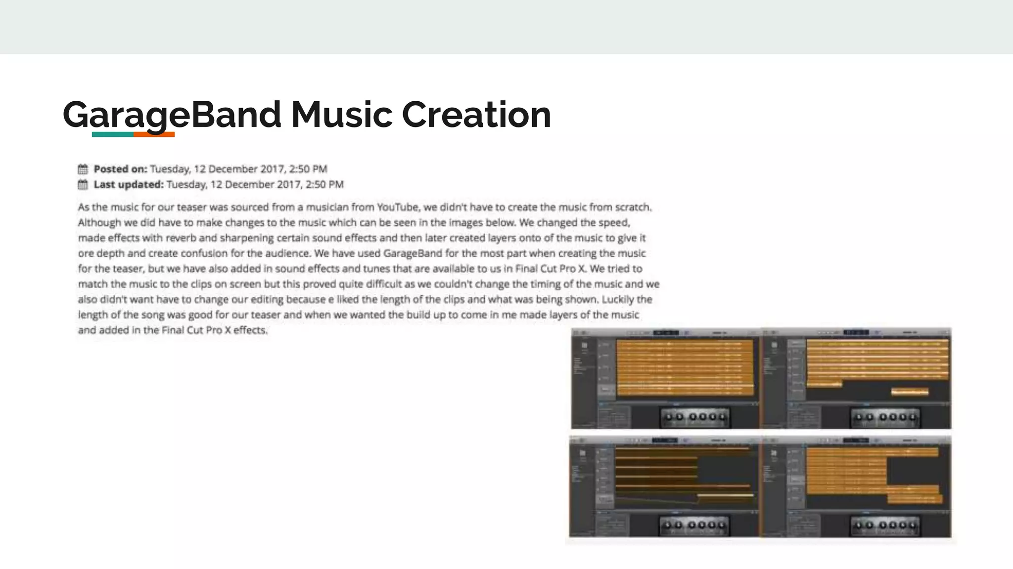 GarageBand Music Creation
 