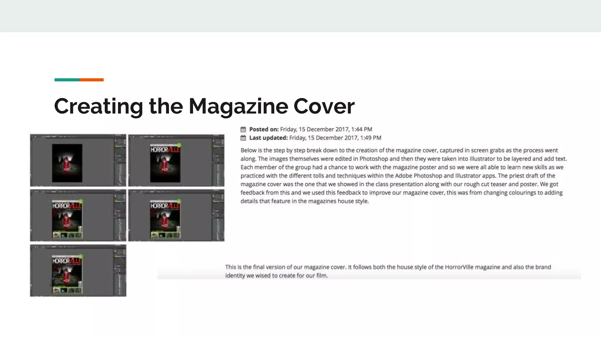 Creating the Magazine Cover
 
