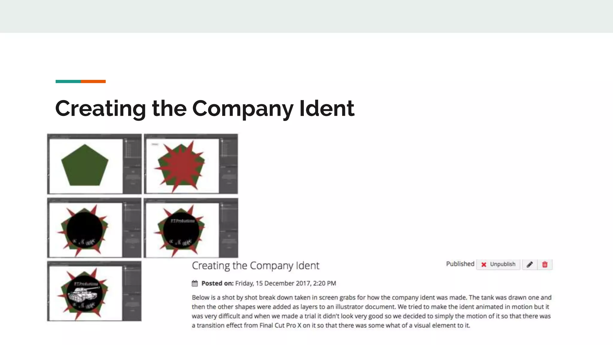 Creating the Company Ident
 
