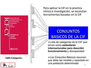 Componente Cif Conjuntos Básicos de la CIF para niños y jóvenes con Parálisis Cerebral ...