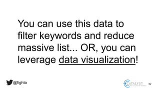@fighto 62
You can use this data to
filter keywords and reduce
massive list... OR, you can
leverage data visualization!
 