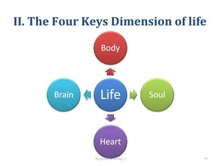 II. The Four Keys Dimension of life
Prepared by Group 2 59
 